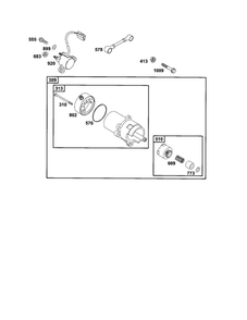 Motor-Starter Diagram and Parts List for 185400-185499 0412-0599 Briggs and Stratton Engine